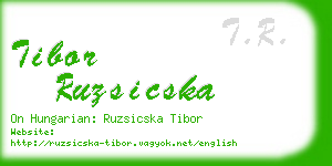 tibor ruzsicska business card